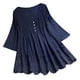 thumbnail image 2 of Puntoco Mujer Vintage Jacquard Tres Cuartos Encaje Cuello en V Tallas grandes Top Camiseta Blusa Puntoco Puntoco-4057, 2 of 5
