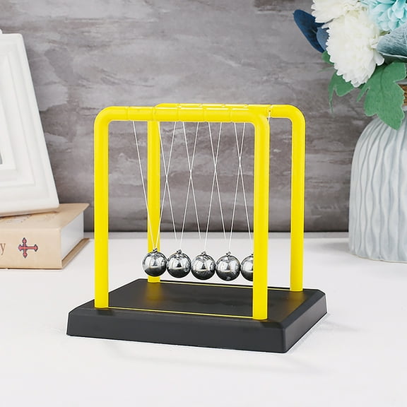 Yellow Small Newton Cradle Balance Ball Newton Cradle Pendulum Ball for Desk