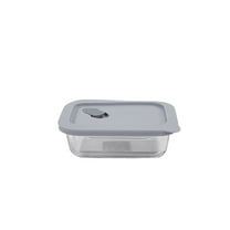 Click Clack 0.4 Quart Cook Rectangular Heatproof Glass Container | Grey