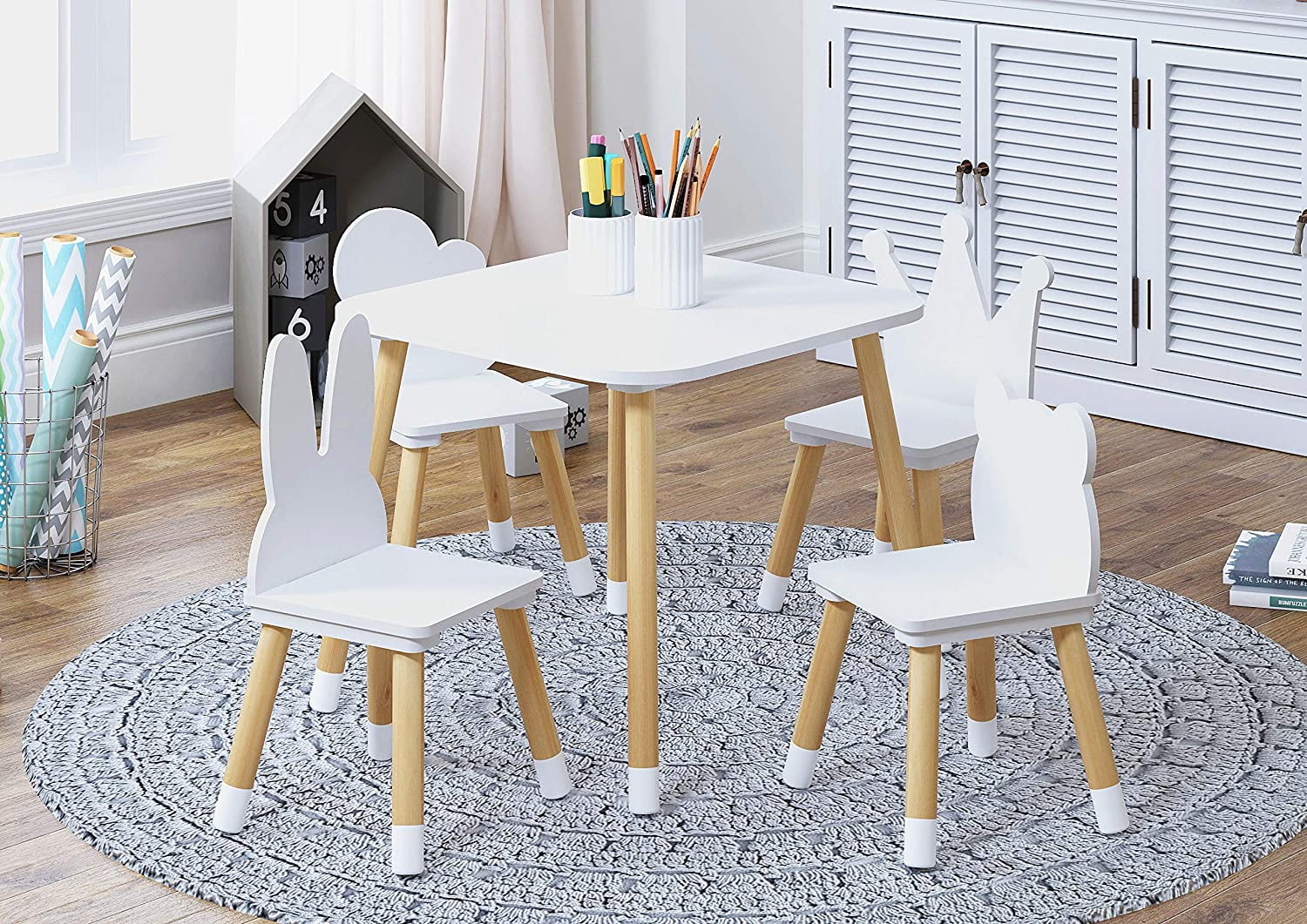 Utex Kids Table With 4 Cute Chairs Set