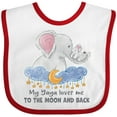 thumbnail image 3 of Inktastic My Yaya Loves Me to the Moon and Back Elephant Family Boys or Girls Baby Bib, 3 of 4