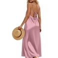 thumbnail image 4 of Iyufng Women's Summer Dresses Backless Satin Spaghetti Straps Long Dress, 4 of 4