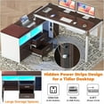 thumbnail image 4 of iSunirm L Shaped Office Desk with Storage, Reversible Office Desk with Charging Stations & File Cabinet, Large L Shaped Computer Desk with Drawers for Home Office, with Soft Cushions, Espresson, 4 of 8