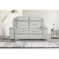 thumbnail image 2 of Lexicon Darwan Faux Leather 2-Piece Manual Reclining Sofa Set in Light Gray, 2 of 14