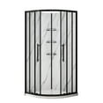 thumbnail image 6 of Dreamwerks Monaco 36x36x75 Round Shower Enclosure, Clear Glass Panels, Black Frame, Door, Base, and Walls, 6 of 11