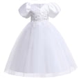 thumbnail image 1 of Vestido Para Niñas, Ropa Para Niñas, Vestido Para Niños, Vestido De Princesa De Manga Corta, Vestido De Cola De Flores, Falda, Vestido De Tutú Blanco Odeerbi LM103-5652, 1 of 5