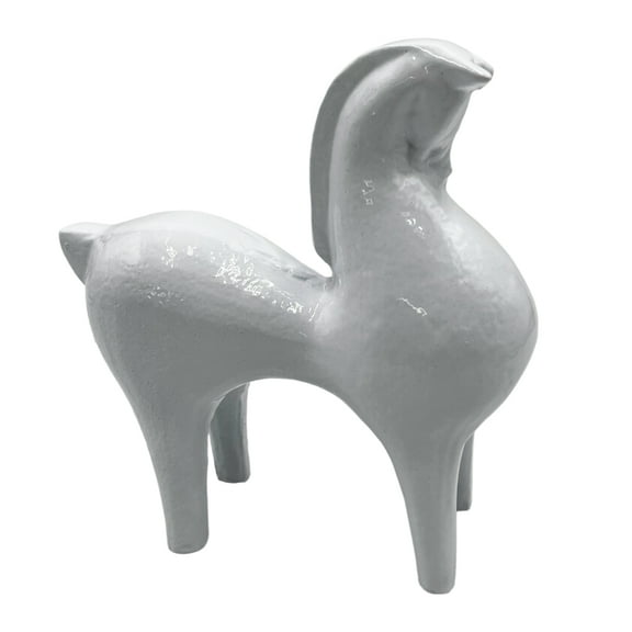 Bergamo Art Decorative Handmade Aluminum 7 inch Modern Horse Sculpture in White