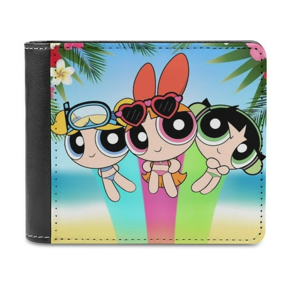 The Powerpuff Girls Slim Bifold Wallet Purse Leather Wallets for Men Women Card Holder Wallets - Thin & Stylish