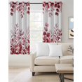 thumbnail image 2 of Pink Red Eucalyptus Leaves Blackout Curtains, Light Blocking Print Window Curtains, Watercolor Spring Summer Botanical Thermal Insulated Window Drapes for Living Room 2 Panels, 55"W x 39"L, 2 of 9