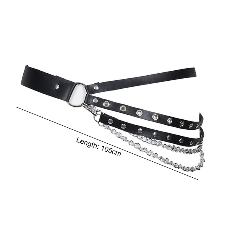 Huanledash Women Party Belt Hip Hop Gothic Chain Rivet Multi  display picture 1