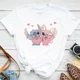 thumbnail image 4 of Camiseta informal de manga corta con puntada superior, dulce camiseta de algodón de tendencia, ropa para niños, camisetas gráficas de verano a la moda para niños y niñas, 4 of 5