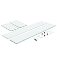 thumbnail image 1 of KFFKFF Fire Pit Table Glass Wind Guard, 36 x 16 x 7.5 Inch, 0.31 Inch Thickness, Durable Tempered Glass Panel with Solid Aluminum Corner Bracket & Rubber Feet, Simple Assembly, 1 of 9