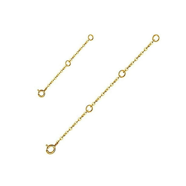 AOBOCO 925 Sterling Silver Yellow Gold Rose Gold Plated Necklace Extender Chain Extension