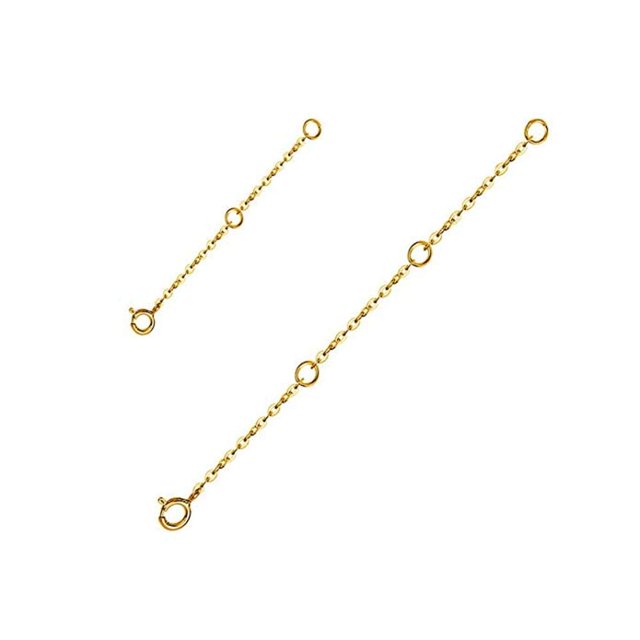 2Pcs 18K Gold Plated/Rose Gold Necklace Extender Chain Bracelet Anklet