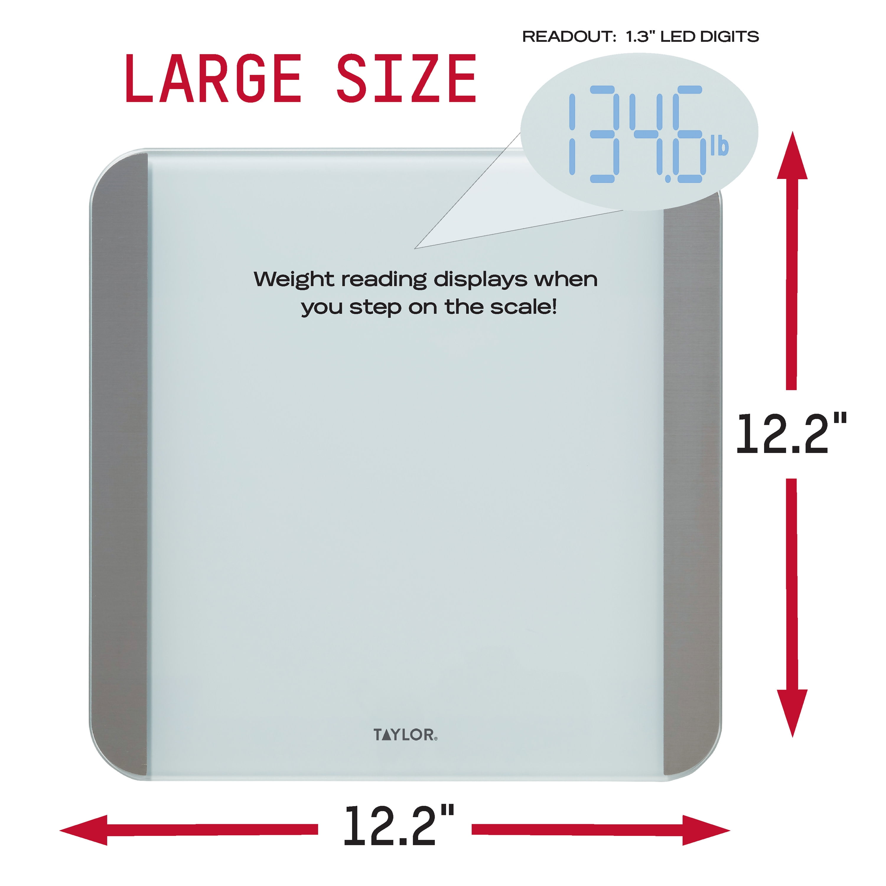 Taylor Digital Glass Scale with Motion and Light Sensors Gray 5283426