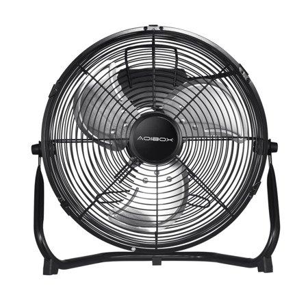 Afoxsos 18 in. 3-Speed High-Velocity Industrial Heavy-Duty Metal Floor Fan in Black with Tilting Head for Outdoor/Indoor Use