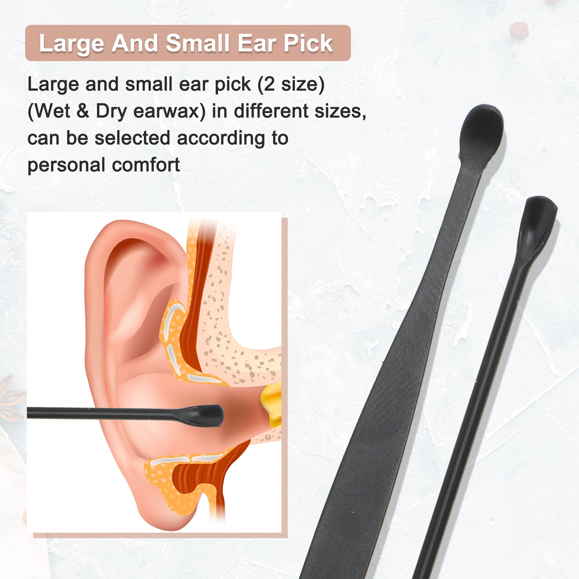Unique Bargains Safe and Effective Ear Cleaner Ears Wax Removal Kit Tool 10 Pcs Black