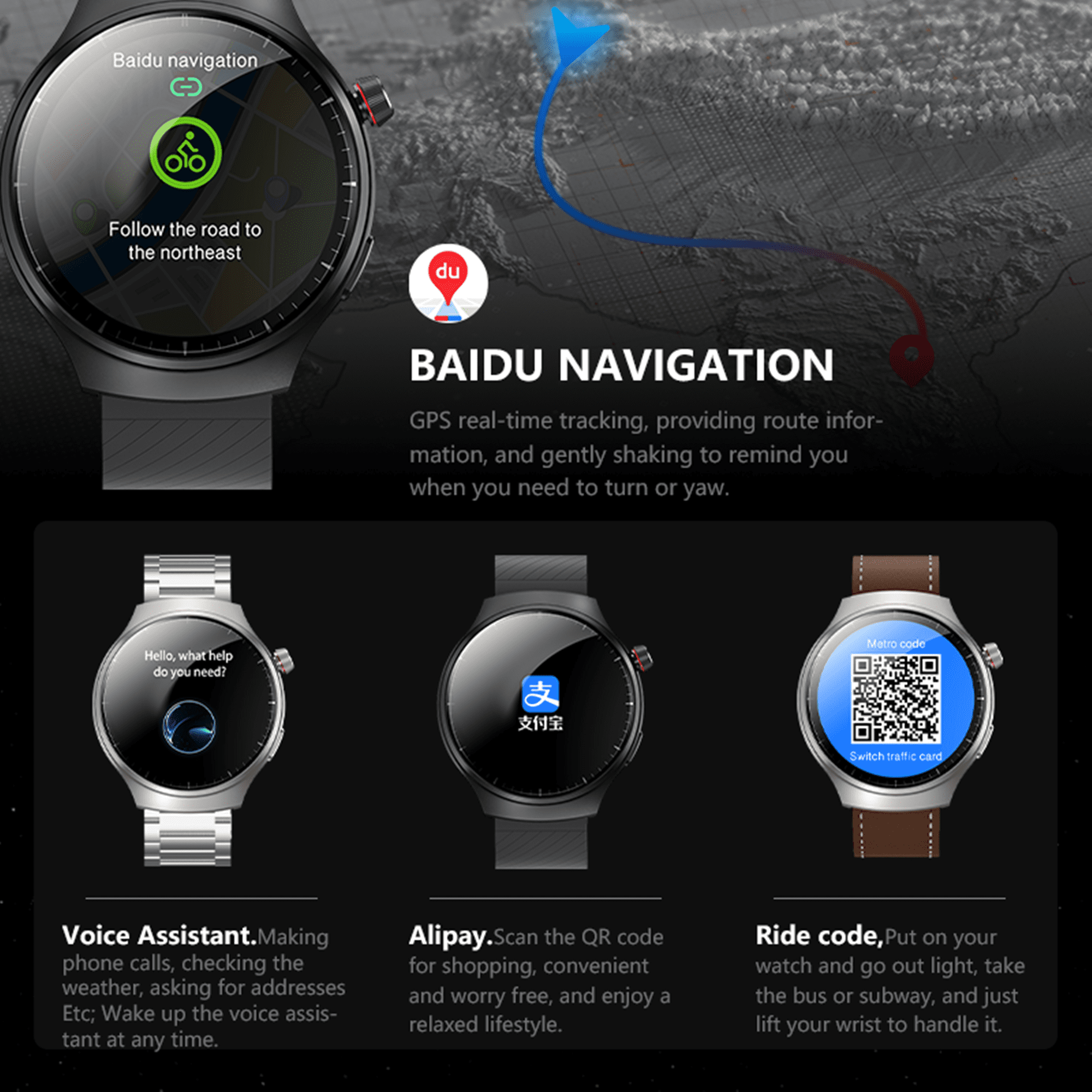 E EYAFA Bluetooth Call Smart Watch JS W4 with 1.5 inch AMOLED Screen for Men and Women-Black
