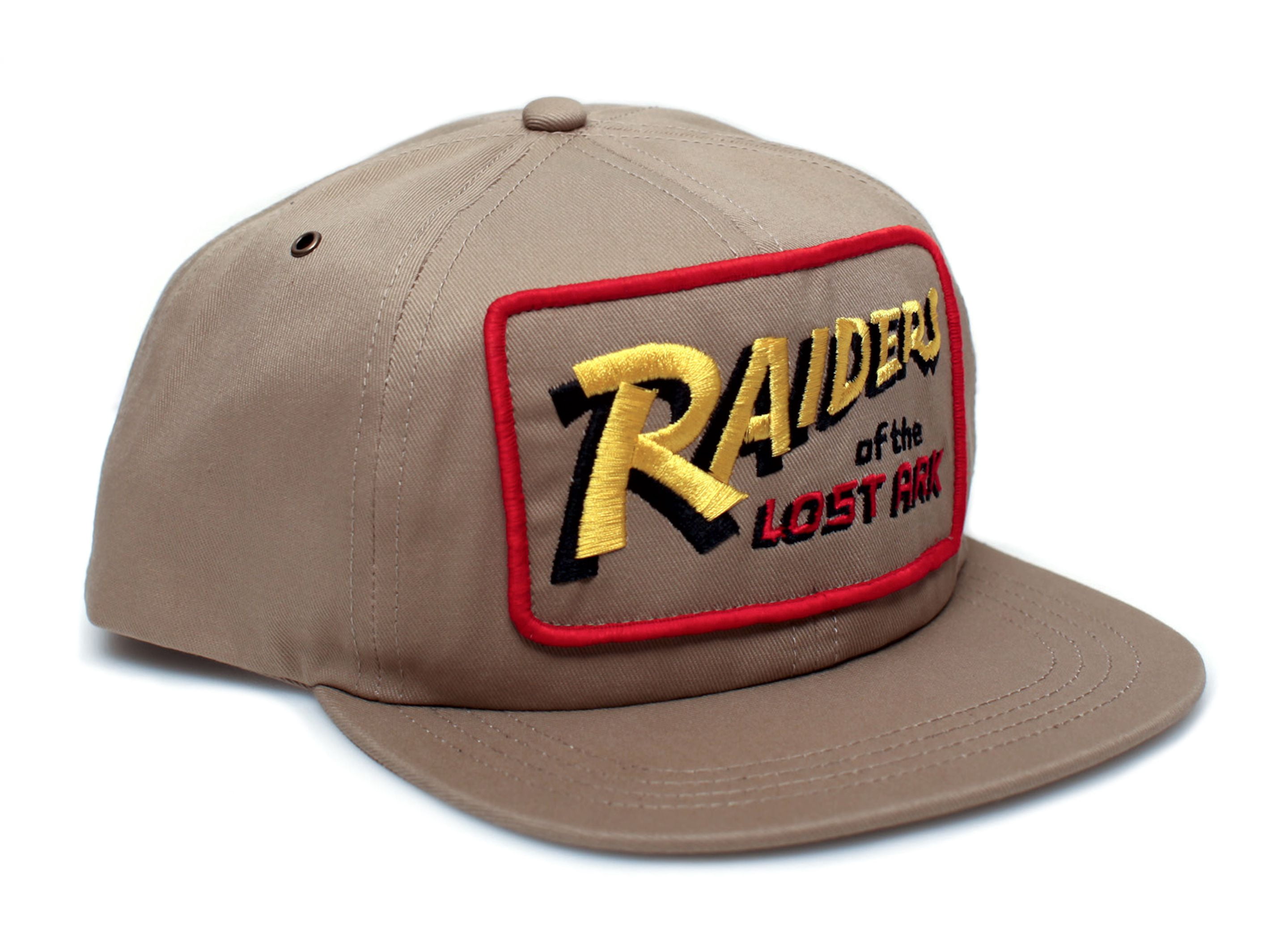 Raiders of The Lost Ark Flat Bill Hat Movie Crew Cap Adult Khaki
