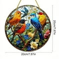 thumbnail image 3 of Clearance! Liulin Stained Glass Window Hanging, Suncatcher Panel with Metal Chain, Bird Suncatcher, Cardinal Suncatcher, Window Suncatcher Hanging Ornaments, Hand-Painted Glass Panel, 7.87 Inch, 3 of 9