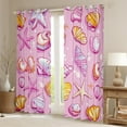 thumbnail image 2 of Erosebridal Starfish Seashell Curtains for Living Room,Pink Golden 30%-50% Blackout Curtains Set of 2 (38x45),Curtains Pack of 2 (38x45),Marine Room Decorative, 2 of 6