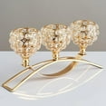 thumbnail image 4 of CUITING Crystal Candle Holder 3 Candelabra  Table Centerpiece Wedding Buffet Table Ornaments   Golden, 4 of 8