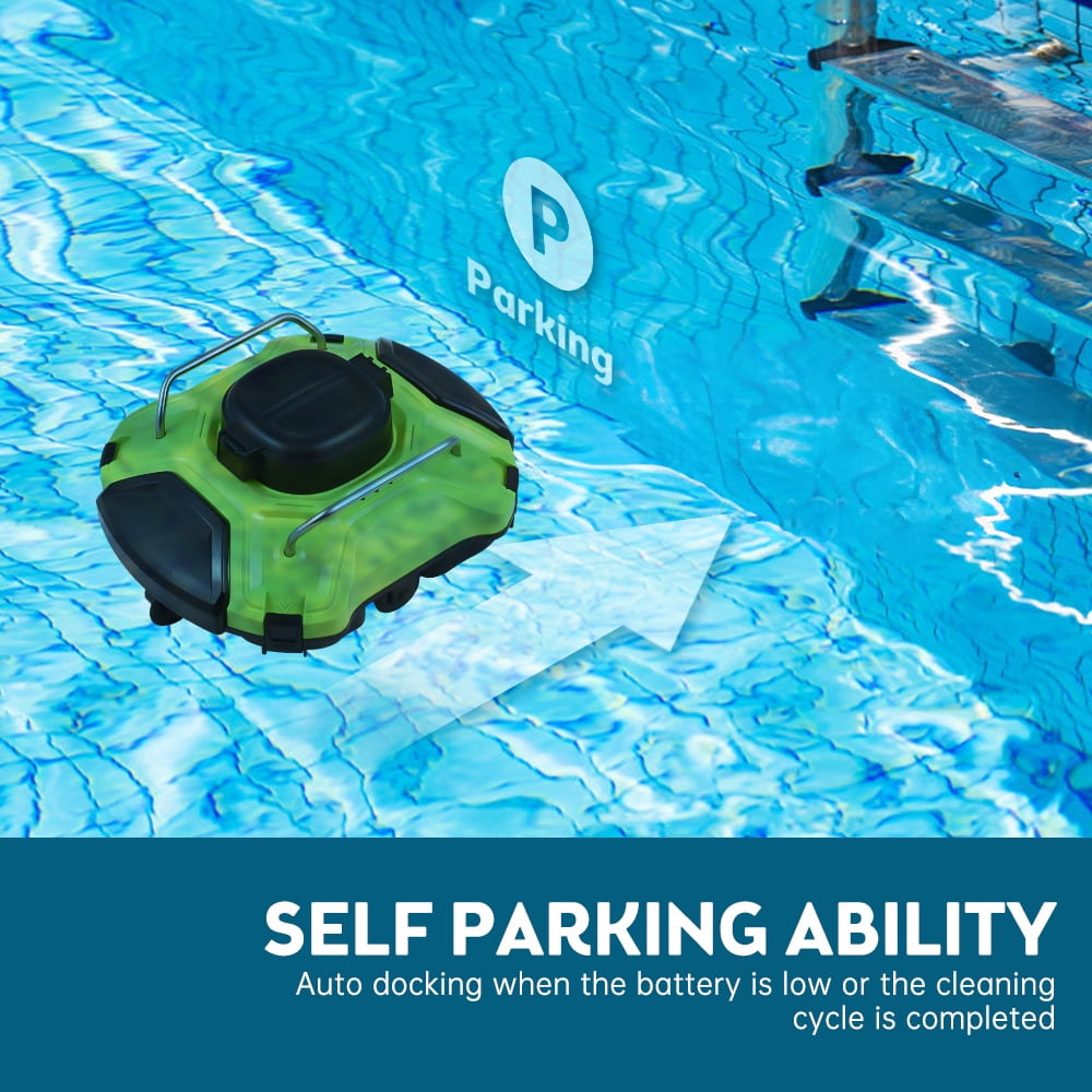 Cordless Robotic Pool Cleaner: Dual-Drive Motors and Rechargeable Battery, Provides Hassle-Free Pool Cleaning.