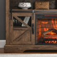 thumbnail image 6 of Fireplace TV Stand for TVs up to 70 Inches, Farmhouse Entertainment Center with Electric Fireplace, Media Console Table with Open Storage Shelves and Cabinets for Living Room, 60 Inch Brown, 6 of 6