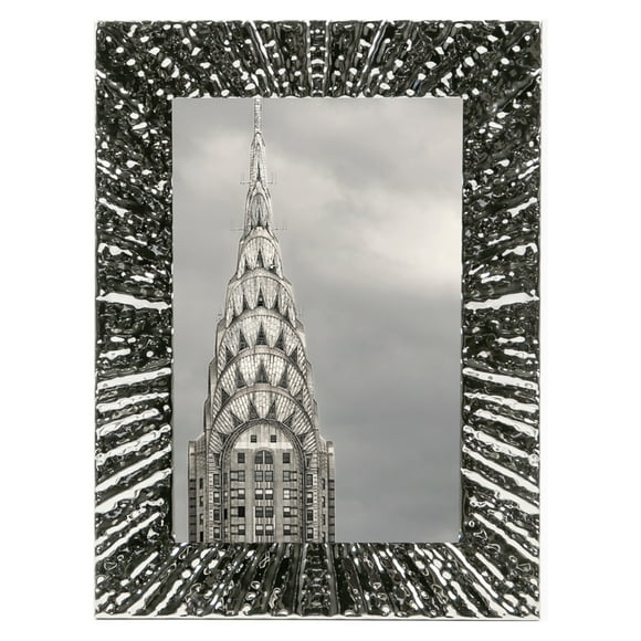 Sunburst Metal Frame 4 x 6in; Decorative Tabletop and Wall Picture Frame, Silver