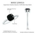 thumbnail image 6 of Rosec Jewels 1.5 CT Black Onyx Gold Solitaire Ring, December Birthstone Ring (7 MM Cushion Cut Black Onyx), 10K White Gold, US 11.00, 6 of 9