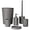 Cool Gray, variant on 6 Piece Bathroom Accessories Set, Toothbrush Holder, Toothbrush Cup, Soap Dispenser,Bathroom Vanity Tray, Qtip Holder, Trash Can - Cement