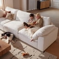 thumbnail image 5 of 110.2''Cloud Couch, Deep Seat U-Shape Sofa, Oversized Modular Sectional 4-Seater sofas with Ottoman for Living Room, White（2 Ottoman）, 5 of 9