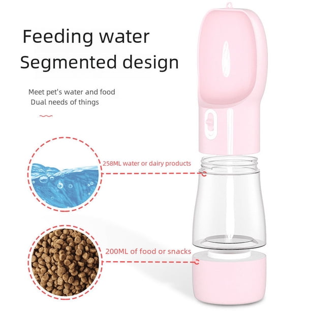 Vaso de agua para exteriores para mascotas, vaso portátil para acompañar, vaso para alimentación de alimentos, bebedero para perros, gatos, viajes, vaso de agua de doble uso
