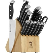 Henckels Statement 15-pc Kitchen Knife Set with Block, Chef Knife, Steak Knife set, Kitchen Knife Sharpener, Light Brown, Stainless Steel