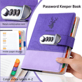 thumbnail image 4 of OUCLEYE B6 Password Book with Combination Lock, PU Leather Password Keeper Organizer, A-Z Alphabetical Index Website Address Login Notebook, Telephone Number Record Journal for Home Office Use, 4 of 11