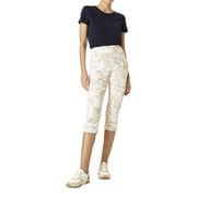 HUE Game Changing High-Rise Shorter Capris Khaki Tie-Dye LG (US Women's 12-14)