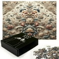 thumbnail image 3 of Ambesonne Rococo Jigsaw Puzzle, Palatial Flowers Posh Ethnic, Heirloom-Quality Fun Activity for Family Durable Cardboard, 1000 pcs, Tan Dark Blue and Pale Ruby, 3 of 5