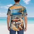 thumbnail image 4 of Rateoe Coastal Style Garden Villa Pattern Men’s Hawaiian Shirt – Short Sleeve Button-Down Tropical Beach Shirt, Lightweight & Breathable Casual Aloha Shirt with Pocket,3X-Large, 4 of 7