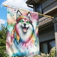 thumbnail image 3 of Hippie Siberian Husky Portrait Watercolor Tie-Dye Vintage Styles House Flag 28x40in Double Sided Husky Dog Lover Gifts Outdoor Decor - 00014, 3 of 5