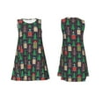 thumbnail image 7 of Honeii Christmas Trees And Houses Print Women's Sleeveless Dress, Loose Fit Casual Dress for Women, Summer Fashion Dress, 7 of 7