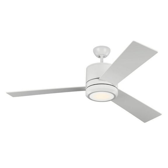 Monte Carlo 3VNMR56RZWD-V1 Vision Max Modern 56" Outdoor Ceiling Fan with LED Light and Hand Remote Control, 3 Blades, Matte White