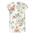 thumbnail image 5 of OKBOP Ladies Tops Sleeveless White Crew Neck Floral Tank Tops T Shirts for Women, 5 of 5