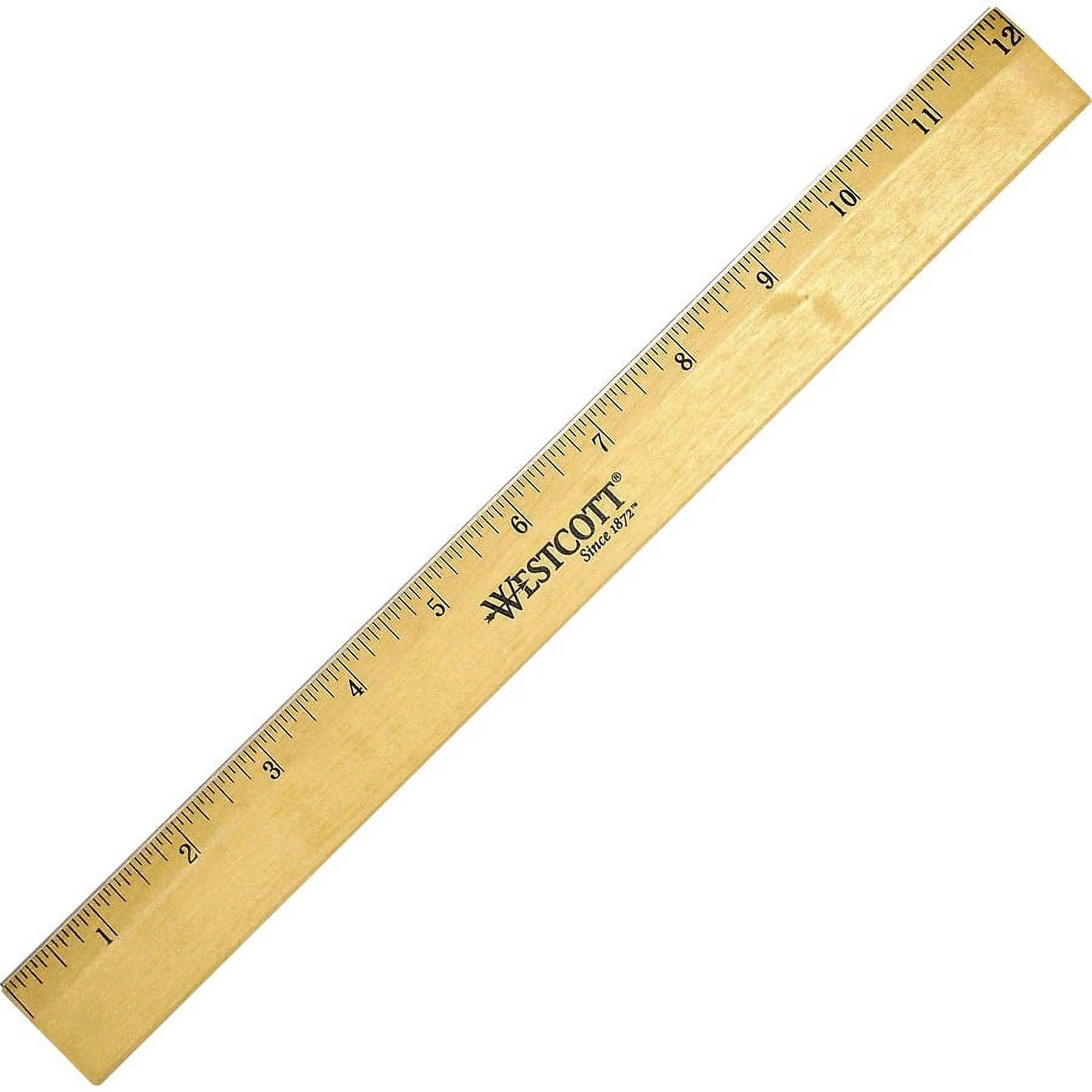 Westcott 12 Wood Ruler Measuring Metric and 1/16 Scale With Single Metal  Edge (10377)