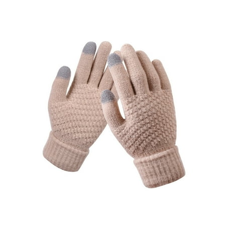 

Thinsont Winter Gloves Woman Hand Cover Hands Warmer Covers Simple Style Non-slip Knitted Girls Glove Fashion Clothing Accessory Beige