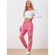 thumbnail image 2 of INSPIRE CHIC Pantalones metálicos holográficos brillantes de cintura alta para mujer, fiesta, M, rosa holográfico, 2 of 6
