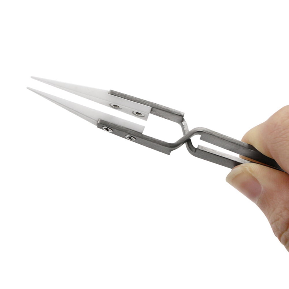 Stainless Steel Ceramic Tweezers Acid Proof Precision