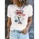 thumbnail image 1 of Camiseta gráfica de Jessie la Vaquera: camiseta informal de manga corta y cuello redondo para mujer, suave y cómoda, con un divertido diseño de "Solo estoy aquí por los bocadillos", perfecta para ocas, 1 of 6