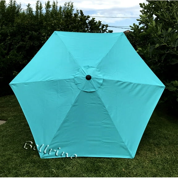 BELLRINO Decor Replacement Strong & Thick Umbrella Canopy for 7.5 ft 6 Ribs (Canopy Only) - PEACOCK BLUE
