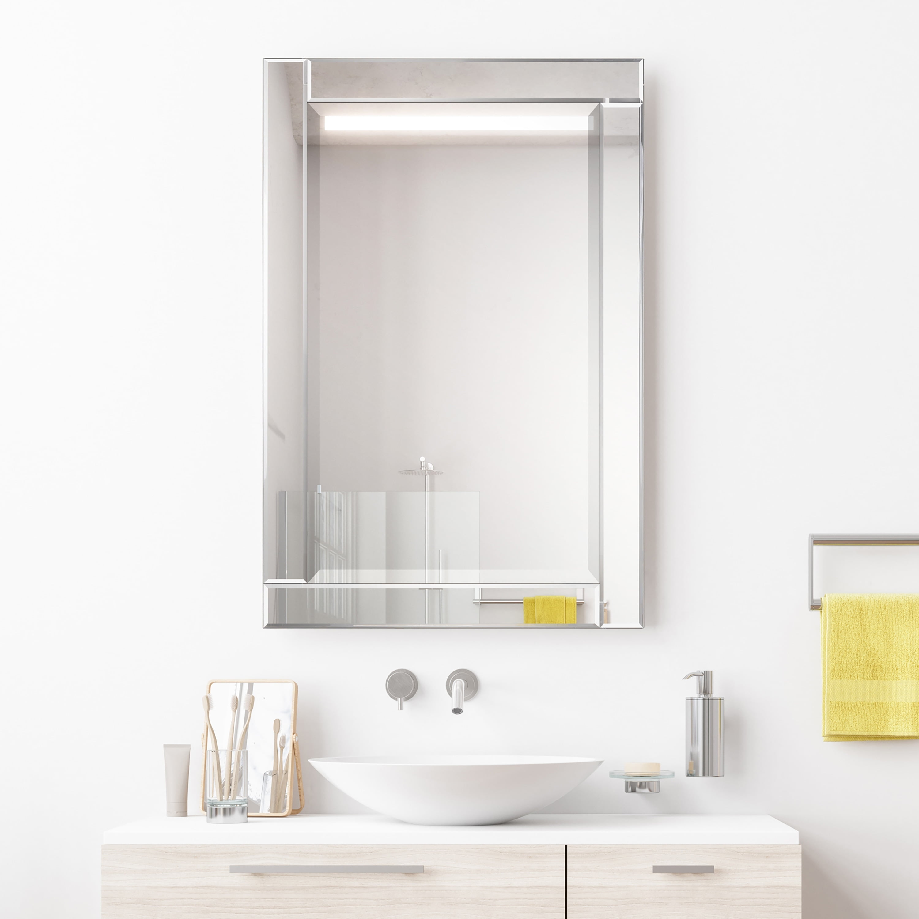 Empire Art Moderno Beveled rectangular Wall Mirror, 30"x40"