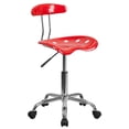 thumbnail image 1 of Vibrant Red and Chrome Swivel Task Chair with Tractor Seat, 1 of 9